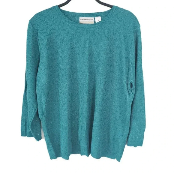 Alfred Dunner Green Knit Sweater 1X NWT - Picture 1 of 4